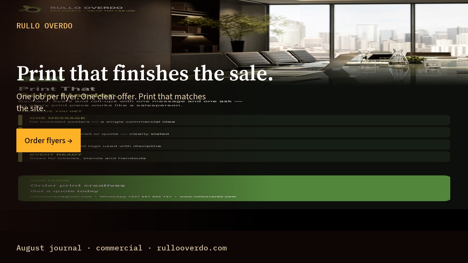 Print that finishes the sale.