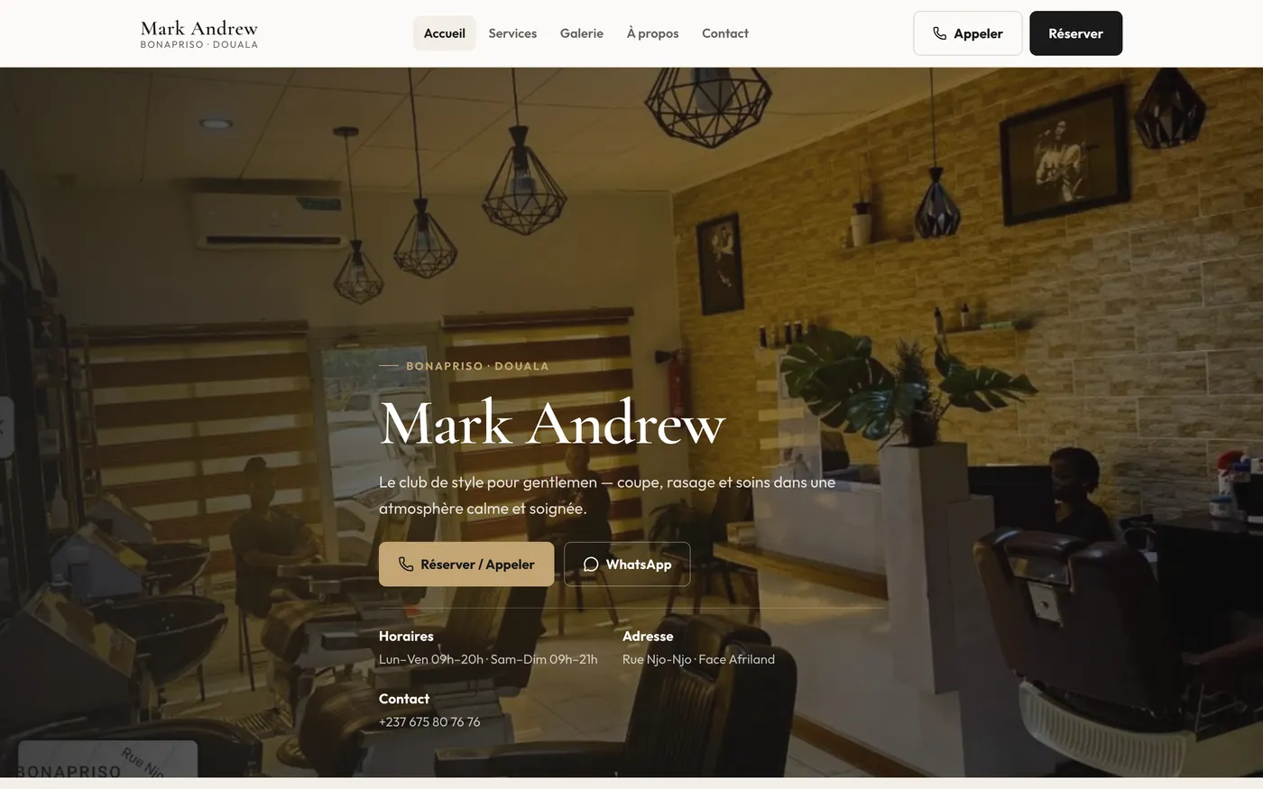 Mark Andrew — website concept