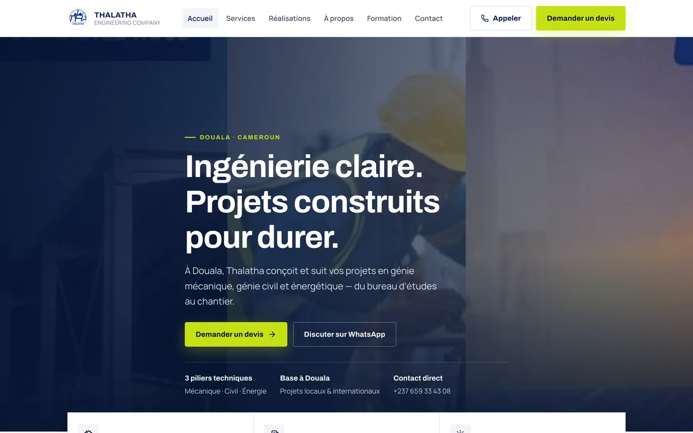 Thalatha Engineering Company — website concept